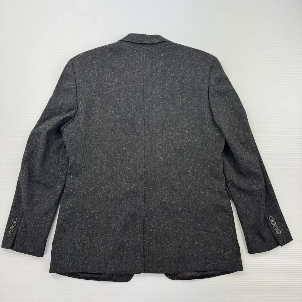 Tallia Mens 42R Blazer Sport Coat Gray Western Shoulder Patch Paisley NWOT